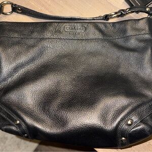 Coach Black Pebbled Leather Hobo Shoulder Bag